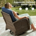 thumbnail image 4 of Unnifurnzi Outdoor Swivel Rocker Patio Chairs-6'' Thick Cushions Outdoor Rocking Chairs Set of 2 with Patio Side Table Patio Table and Chairs for Deck Porch Garden Balcony Poolside-Brown/Blue, 4 of 7