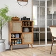 thumbnail image 2 of Costway Rattan Buffet Sideboard Accent Storage Cabinet Coffee Bar Cabinet Doors Cubbies, 2 of 10