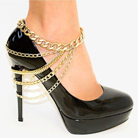 

MINM 1 Piece Multi-layer Chain High Heel Shoe Foot Ankle Beach Foot Jewelry Hot