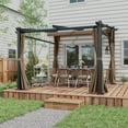thumbnail image 2 of Outsunny Pergola en Métal 10 Pieds x 10 Pieds avec Toit à Auvent Rétractable, Café, 2 of 10