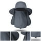 thumbnail image 4 of Sombrero de protección solar para hombres y mujeres, sombrero de ala ancha para exteriores con solapa para el cuello y cubierta para la cara, color gris oscuro, 4 of 13