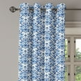 thumbnail image 3 of Ambesonne Blue Grommet Curtain, Indigo Victorian Design, 50" x 63", Petrol Blue Turquoise, 3 of 6