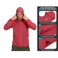 thumbnail image 2 of Little Donkey Andy Men's UPF 50+ Sun Protection Stretch Breathable Jackets Hoodie Hiking Summer Shirts Racing Red L, 2 of 6