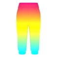 thumbnail image 5 of qelini Womens Capris Pull on Pants Basic Edition Plus Size Summer Gathering Gradient Printing Elastic Waist Breathable Loose Casual Lightweight 2024 Fashion Cropped Trousers Pants Multicolor 3XL, 5 of 6