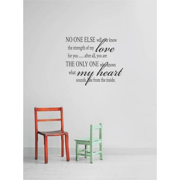 Vinyl Wall Quote Decals for Home - No One Else Will Ever Know The Strength Stylish Wall Sticker for Easy Home Decoration - Size: 12 In x 12 In