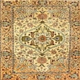 thumbnail image 1 of Ahgly Company Indoor Square Traditional Chrome Gold Yellow Medallion Area Rugs, 6' Square, 1 of 6