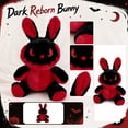 thumbnail image 7 of Gothic Black Red Bunny Halloween Plush, Creepy Reborn Rabbit Stuffed Animal Toy, Halloween Gifts for Teens Adults, 8.66 Inch, 7 of 7
