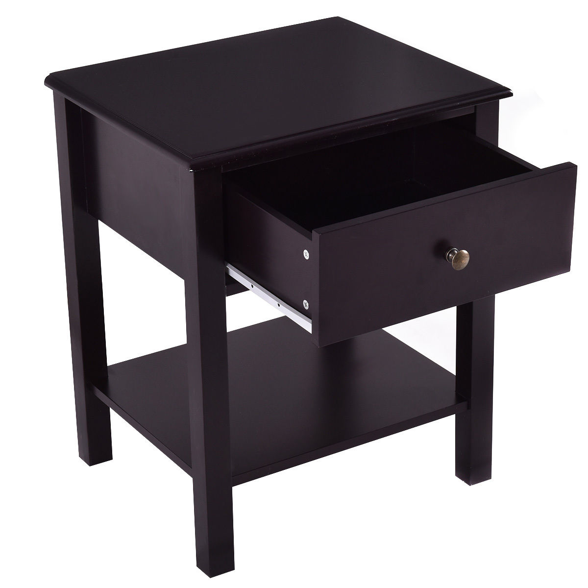 End Table Nightstand Storage Display Furniture Drawer Shelf Beside