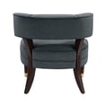 thumbnail image 5 of CoSoTower Elegant Style Accent Chair Dark Gray Velvet Upholstery Barrel-Back Solid Wood Luxury Living Room Furniture 1PC, 5 of 6
