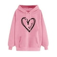 thumbnail image 2 of jsaierl Womens Heart Graphic Hoodies Sweet Hooded Sweatshirt Teen Girls Long Sleeve Pullover Hoodies Drawstring Loose Fit Hoodies Top, 2 of 4