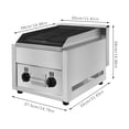 thumbnail image 2 of Commercial Double Burner Gas Grill 2 x 14.96 Inch Stainless Steel Barbecue Grill with Volcanic Stone, 2 of 5