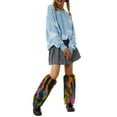 thumbnail image 2 of Faithtur Women's Anti-Slip Leg Warmers, Solid Color/Multi-Color Thicken Socks, Windproof Legs Protector, 2 of 9