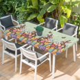thumbnail image 2 of Easter Bunny Table Cloths for 4 Foot Rectangle Tables, Colorful Eggs Spring Tulips Flower Green Patio Waterproof Elastic Fitted Tablecloths, Washable Rectangular Table Cover for Camping, 2 of 8