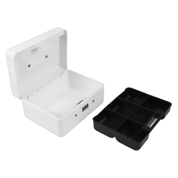 STOBOK White Multifunctional Key Safe Box with Password Lock Large Capacity Cash Organizer