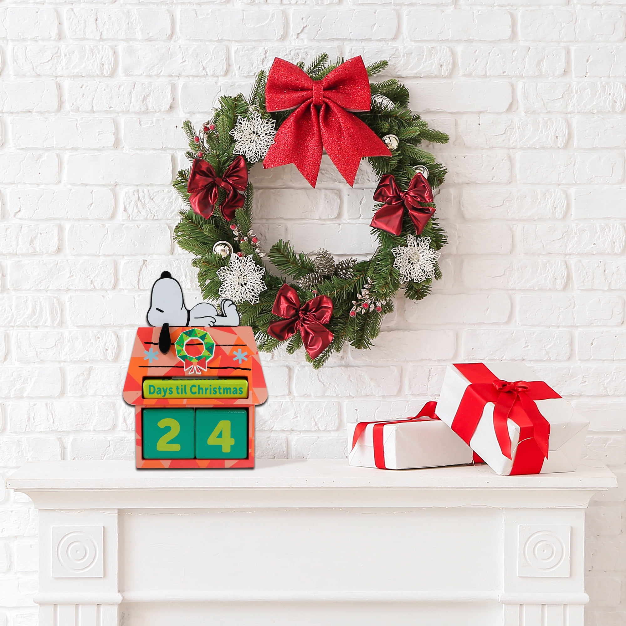 Peanuts, Snoopy's Doghouse Perpetual Calendar, 8.75 inches Tall Red, Tabletop Decor, MDF, by Ruz