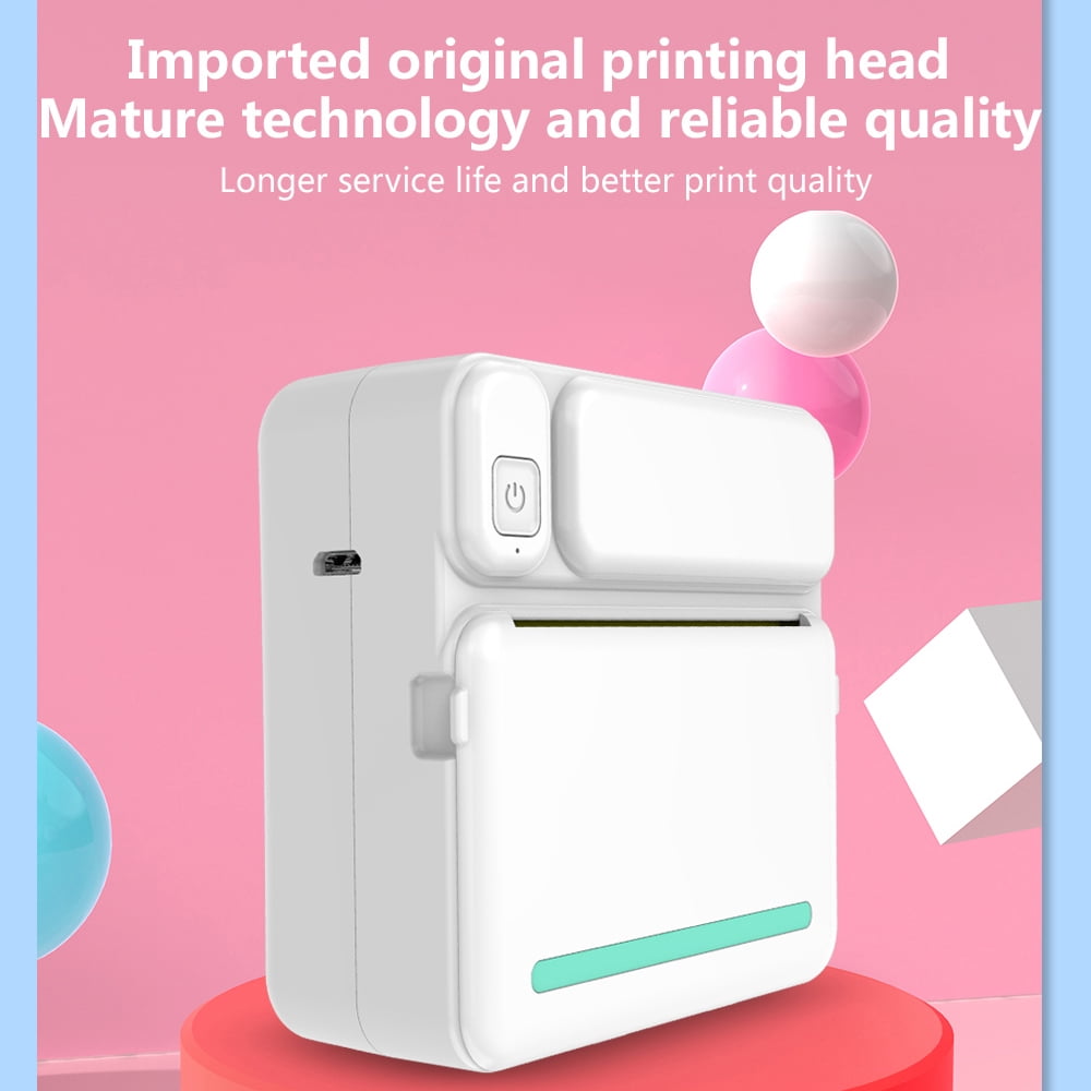 MIXFEER Portable Pocket-size Thermal Printer Wireless BT Printer Simple Operation Support Photo Notes Errors Text Memo Printing Green