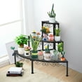 thumbnail image 3 of Gymax 3 Tier Corner Metal Flower Pot Pots Rack Plant Shelf Display Stair Step Ladder, 3 of 10