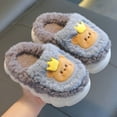 thumbnail image 2 of Xfvqtps Children Fuzzy Slippers Fluffy Slip on Cute Bear Memory Foam Soft Sole Non Slip Thickened Comfortable Warm Indoor Winter House Slippers Gray, 2 of 4