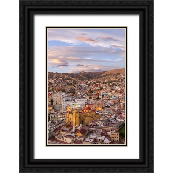 Paulson, Don 23x32 Black Ornate Wood Framed with Double Matting Museum Art Print Titled - Mexico, Guanajuato Overview of city