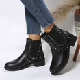 thumbnail image 3 of NECHOLOGY Botas Mujer Adulto Femenino Zapatos Botines para mujer Botas de mujer de tacón cuadrado Botas de tacón grueso hasta el muslo de cuero Zapatos Botines (Black, 7), 3 of 7