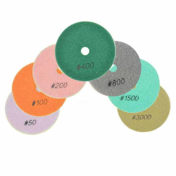 Specialty Diamond BRTW438 7 Pcs 4" Diamond Wet Polishing Pad Set