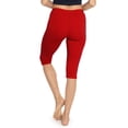 thumbnail image 3 of Stretch Is Comfort Women's Oh so Soft PS Knee Length Leggings Red 2X, 3 of 6