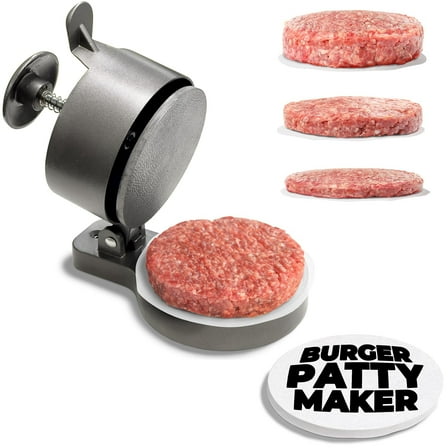 Adjustable Burger Press Patty Maker - Adjustable 1/4lb to 3/4lb Burger Press with Patty Ejector - Patty Paper Included