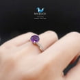 thumbnail image 2 of Amethyst / Natural Gemstones / Sterling Silver 925 Ring / Rhodium plated / Nickel-Free / MadDuckJewels RG1536AM / Thailand Jewelry, 2 of 5
