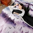 thumbnail image 4 of Manfei Wetsern Farmhouse Adult Twin Bedding Sets 7-Piece, Pink Jungle Tree Bedding Comforter Set, Rustic Nature Scenery Reversible Sheet Sets, Breathable Home Decor, 4 of 7
