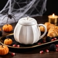 thumbnail image 2 of Twfbrm Halloween Ceramic Mug, Cute Pumpkin Shaped Ceramic Coffee Mug with Handle and Lid, Fall Decorative Pumpkin Mug, Creative Heat Resistant Ceramic Tea cup for Home, Office, Thanksgiving, 2 of 6