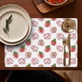 thumbnail image 5 of Pink Cow Strawberry Jam Pattern Summer Placemats Table Placemats Set Of 4-Linen Kitchen Washable Placemats Table Mats 11.8"x17.7" Non-Slip Heat Resistant, 5 of 6