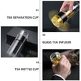 thumbnail image 3 of Glass Tea Bottle Cups with Infuser Portable Tea Infusers Glass Tea Strainer Leak- Proof Glass Tea Tumbler Water Separation Tea Filter Cup Black, 3 of 6
