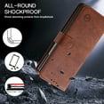thumbnail image 6 of Compatible with Samsung Galaxy Z Fold 5 Case, Classic PU Leather Durable Slim Thin Full-Body Protective Shockproof Magnetic Closure Phone Case for Samsung Galaxy Z Fold 5 5G, Brown, 6 of 6