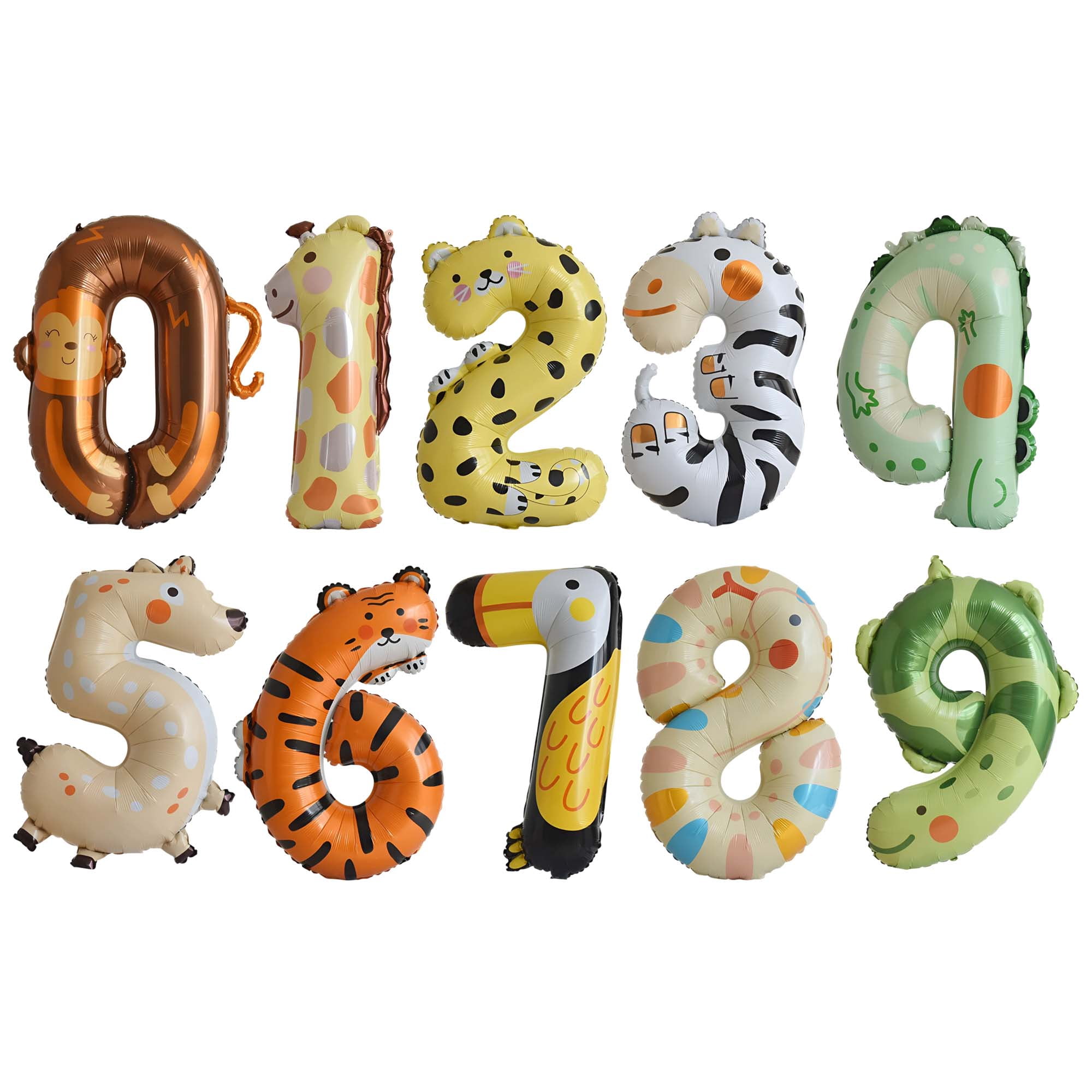 Unique Bargains Animal Print Balloon Foil Number Balloons Multicolor Number 1