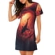 thumbnail image 2 of Easygdp Shark Underwater Vortex Camisón de manga corta para mujer, informal, estampado, 2 of 6