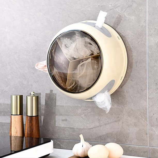 Caja de Almacenamiento de Plástico para Cocina, Soporte para Bolsas de Plástico, Cajón Dispensador de Bolsas de Plástico para Comestibles Montado en la Pared