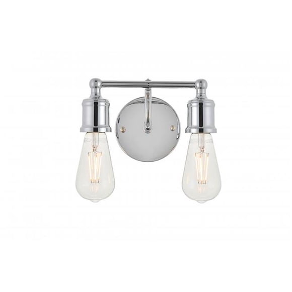 Living District Serif Midcentury Modern Chrome 2 Light E26 Wall Sconce