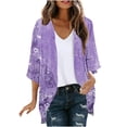 thumbnail image 2 of Aloohaidyvio Cardigan Sweaters for Women,Women's Thin Fashion Chiffon Cardigan Casual Cover Up Half Sleeve Tops, 2 of 5