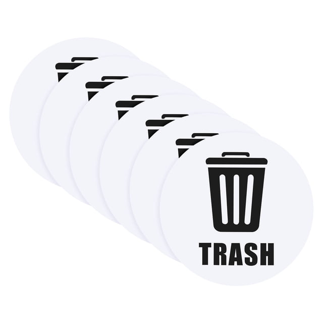 Etiquetas de basura Uxcell para contenedores grandes de reciclaje de vinilo para botes de basura de acero inoxidable/plástico, negro sobre blanco, paquete de 12