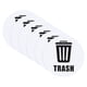 thumbnail image 1 of Etiquetas de basura Uxcell para contenedores grandes de reciclaje de vinilo para botes de basura de acero inoxidable/plástico, negro sobre blanco, paquete de 12, 1 of 5