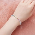 thumbnail image 3 of AFFY 14K White Gold over Silver Colourful Rainbow Baguette Multi Color Gemstone Tennis Bracelet for Women-7.25IN, 3 of 5