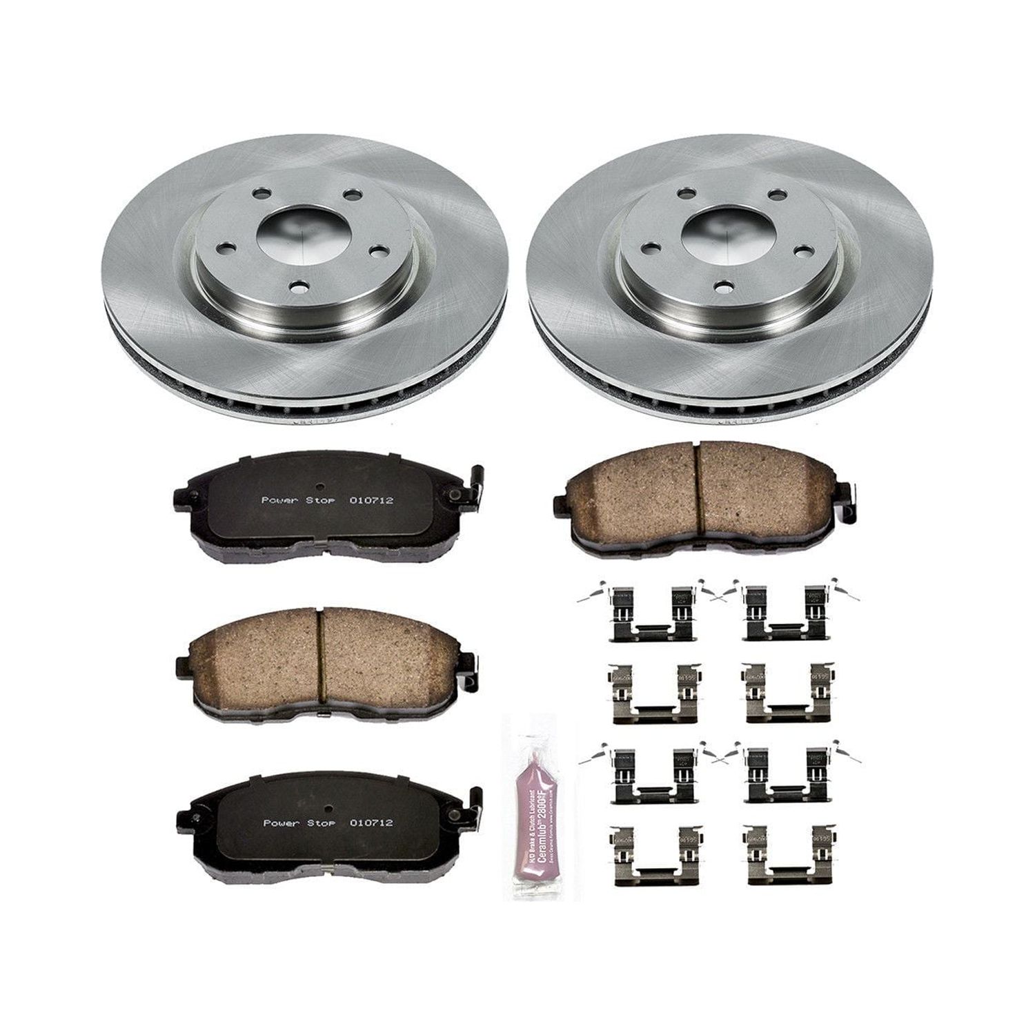 Power Stop Front Stock Replacement Brake Pad and Rotor Kit KOE5217 Fits 2012 Nissan Sentra