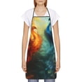 thumbnail image 2 of Naloa 1Pack Adjustable Bib Apron Waterdrop Resistant Cooking Kitchen Aprons for Women Men Chef, Red And Blue Fire Peacock Print, 2 of 5