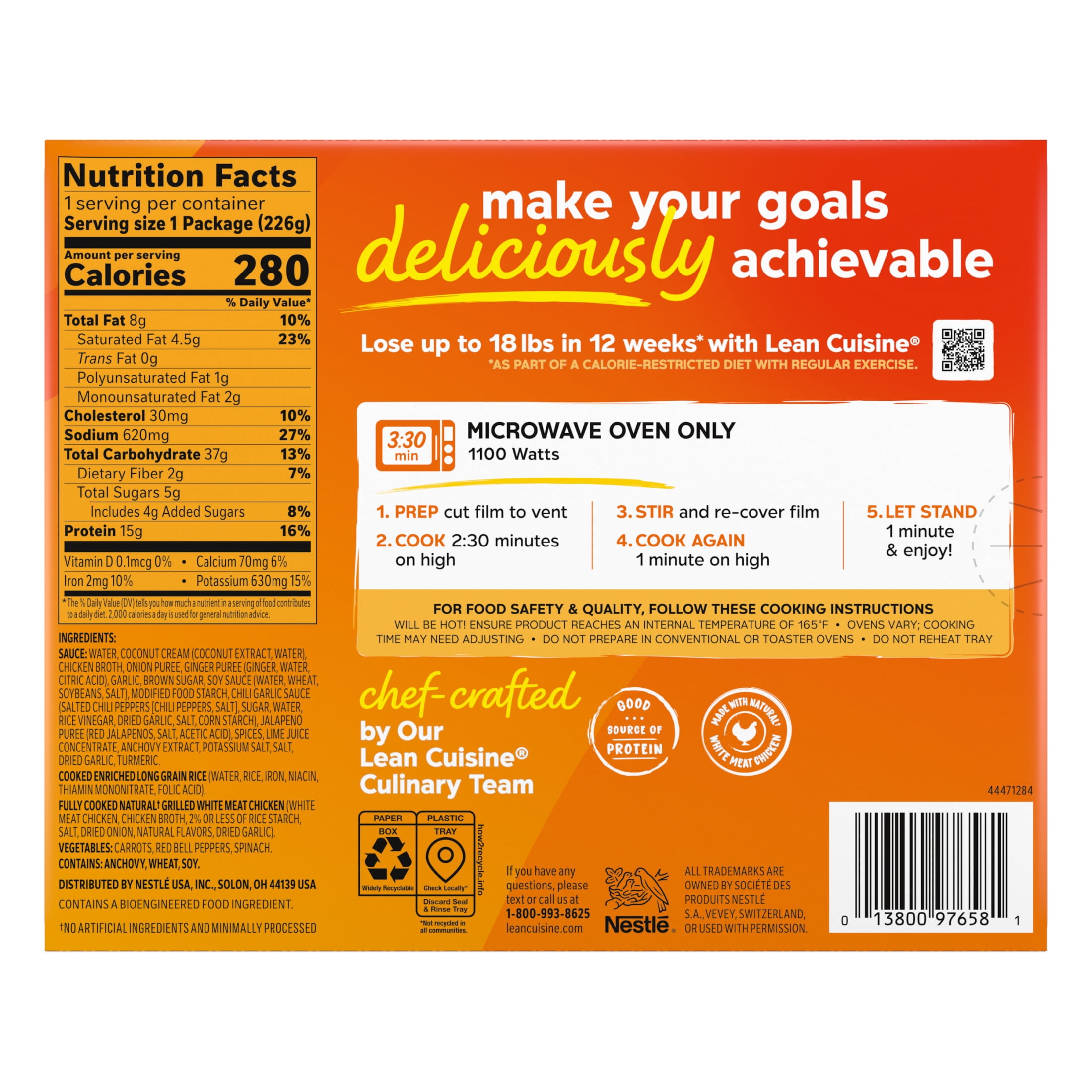 Lean Cuisine Thai Style Curry Chicken, Frozen Meal, 8 Oz