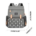 thumbnail image 2 of Large Capacity Diaper Backpack for Moms | Waterproof Travel Bag with Insulated Pockets & Changing Station | 31x13x40cm Gray Fashion Shoulder Bag, 2 of 5