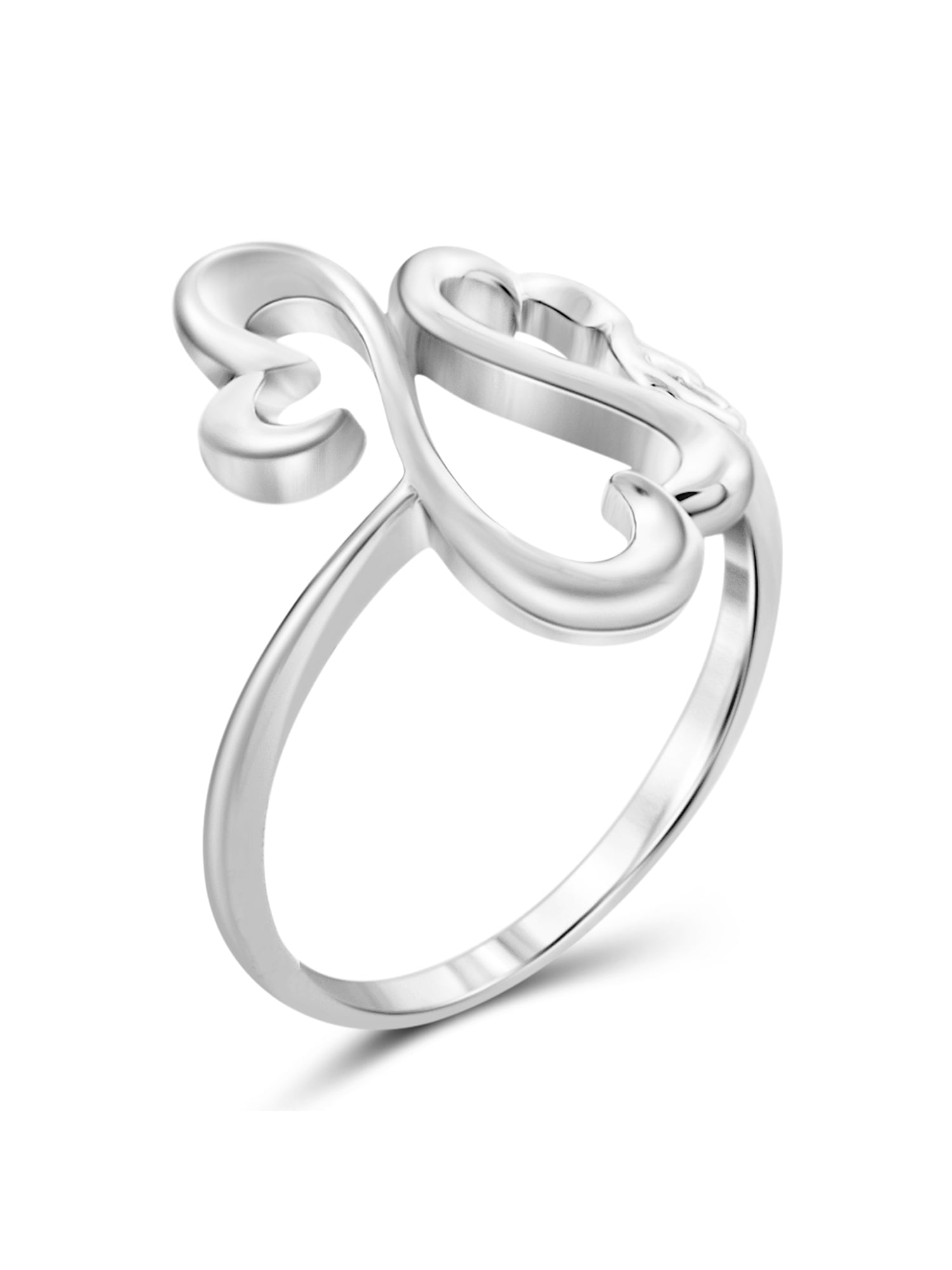 JewelersClub Sterling Silver Heart Ring for Women | Dainty Sterling Silver Promise Ring For Women | Silver Heart Ring For Women