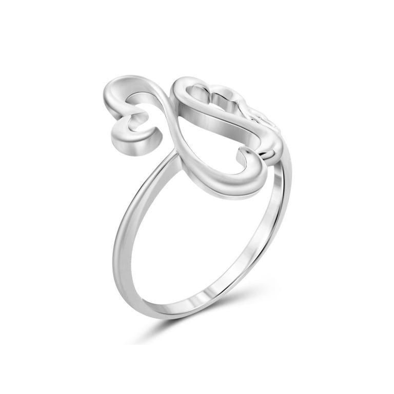 JewelersClub Sterling Silver Heart Ring for Women Dainty