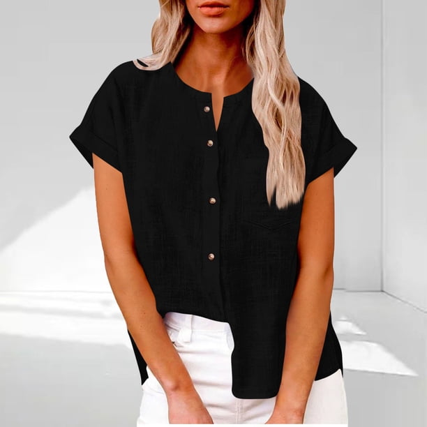 TaTaai Women's Round Neck Short Sleeve Tank Top, Summer Solid, Soft Fabric, Regular Fit, Ideal for Home Work Daily Casual Occasions Gift