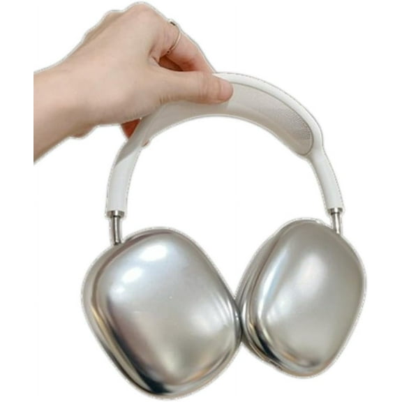 Electroplated Silver Case for AirPods Max Headphones,Soft Skin Anti-Scratch for Women Men,Protective Cover for AirPods Max