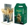 thumbnail image 1 of Gold Silverware Set Stainless Steel  24 Piece Anti-Rust Mirror Polished Flatware Gold Utensils Set Service for 6 with Gift Packaging  Dishwasher Safe  Hotel Tableware Wholesale, 1 of 6